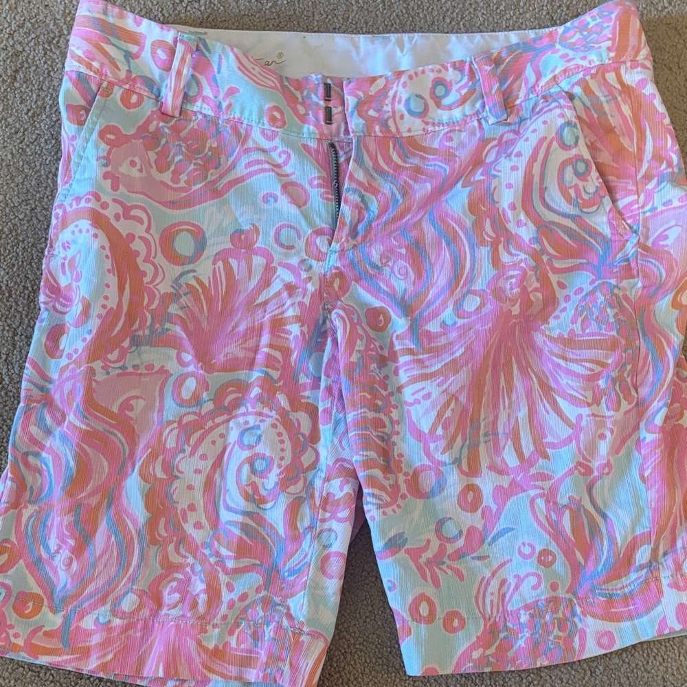 Lilly Pulitzer Pink and White Patterned Women's Shorts